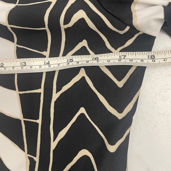 Michael Tyler Black & White Abstract Patterned Long Sleeve Sheath Dress  Size M - Picture 5 of 13